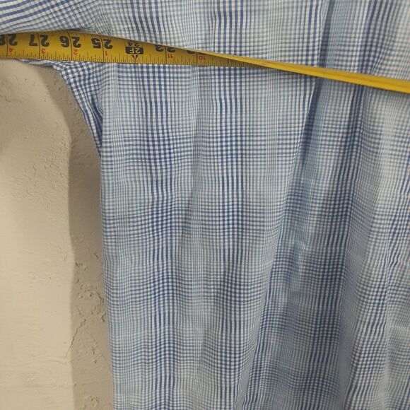 English Laundry Adult Men's XL Blue Plaid Check Long Sleeve Button Up Shirt - Picture 12 of 13